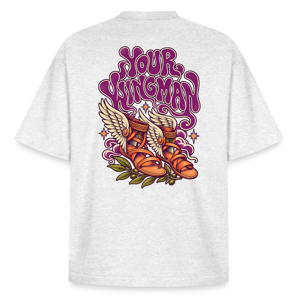 Hermes Greek mythology graphic tee in cool heather grey
