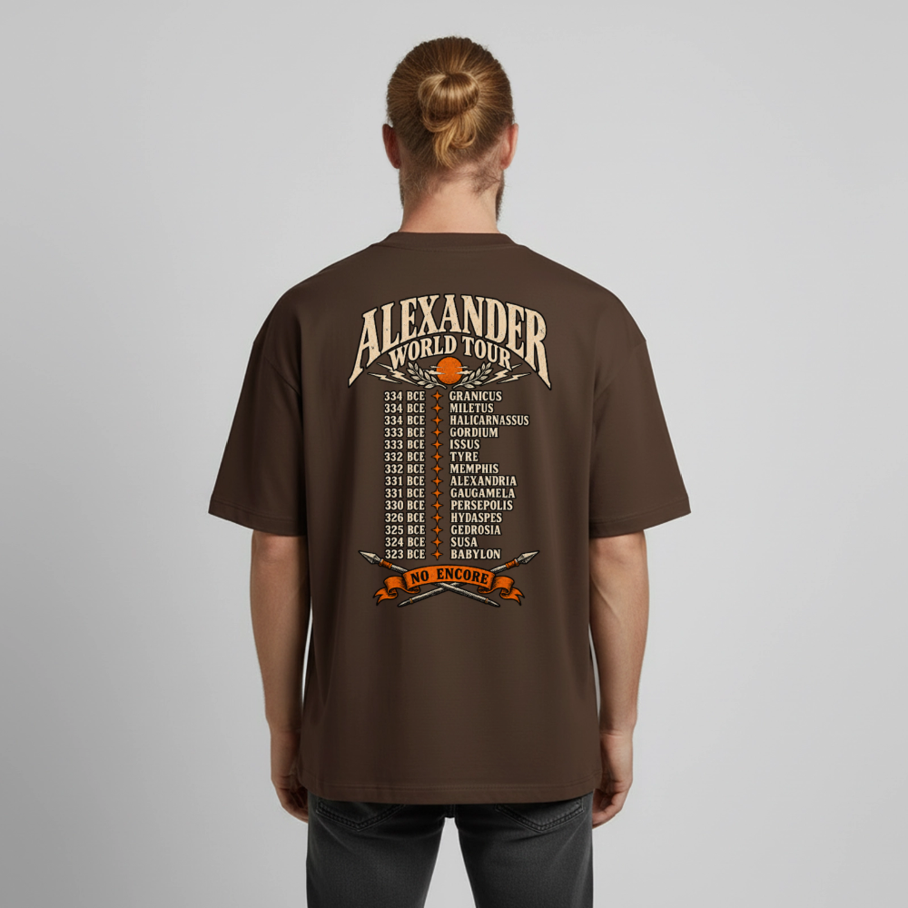 Alexander the Great World Tour graphic tee in mocha