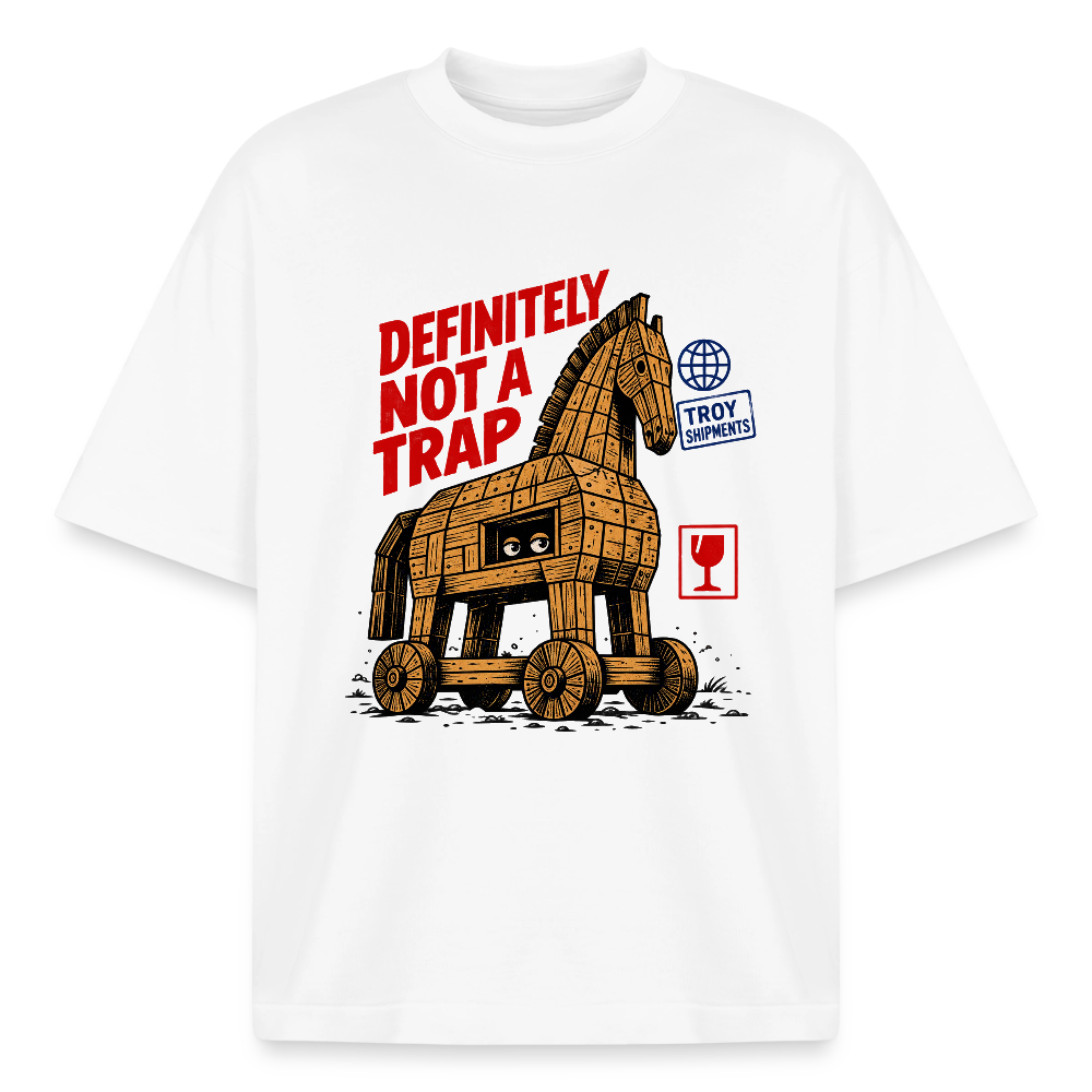 Troy Trojan Horse graphic tee in white
