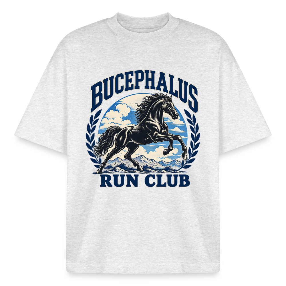 Bucephalus Run Club graphic tee in cool heather grey