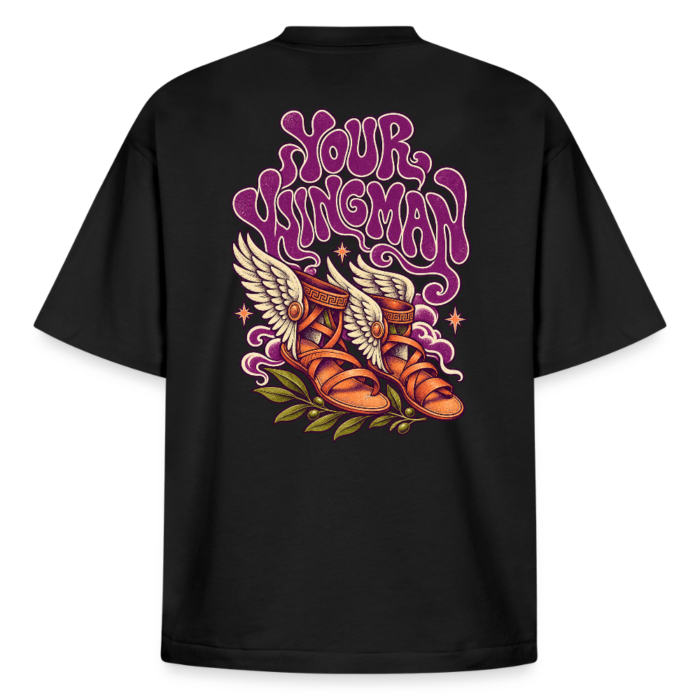 Hermes Greek mythology graphic tee in black