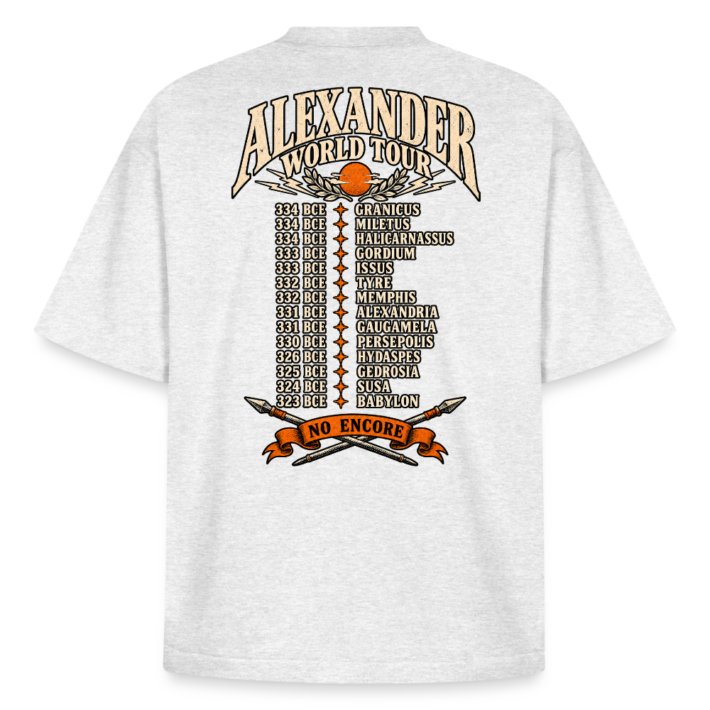 Alexander the Great World Tour graphic tee in cool heather grey