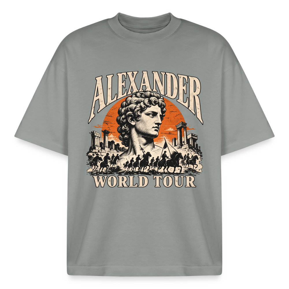 Alexander the Great World Tour graphic tee in misty grey