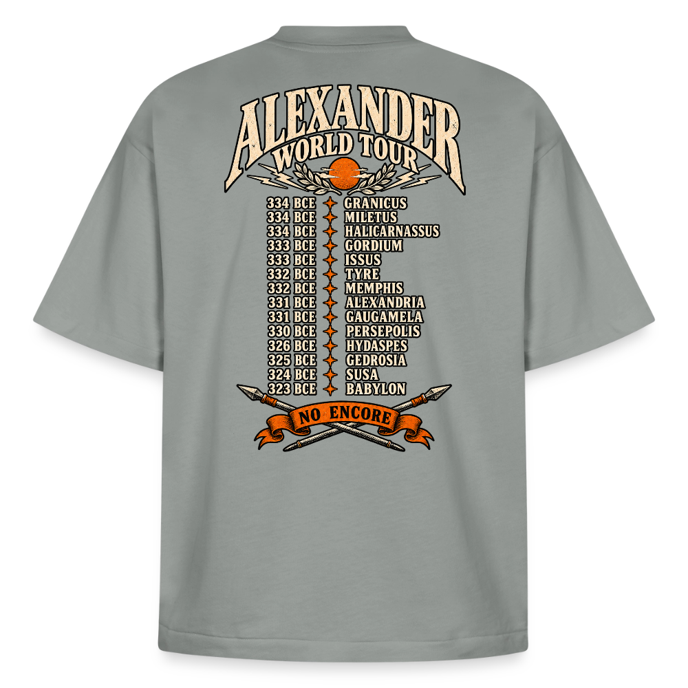 Alexander the Great World Tour graphic tee in misty grey