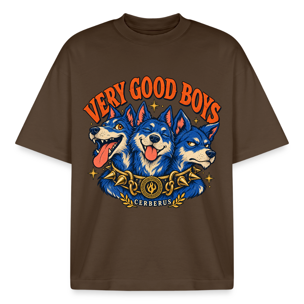 Cerberus Very Good Boys graphic tee in mocha