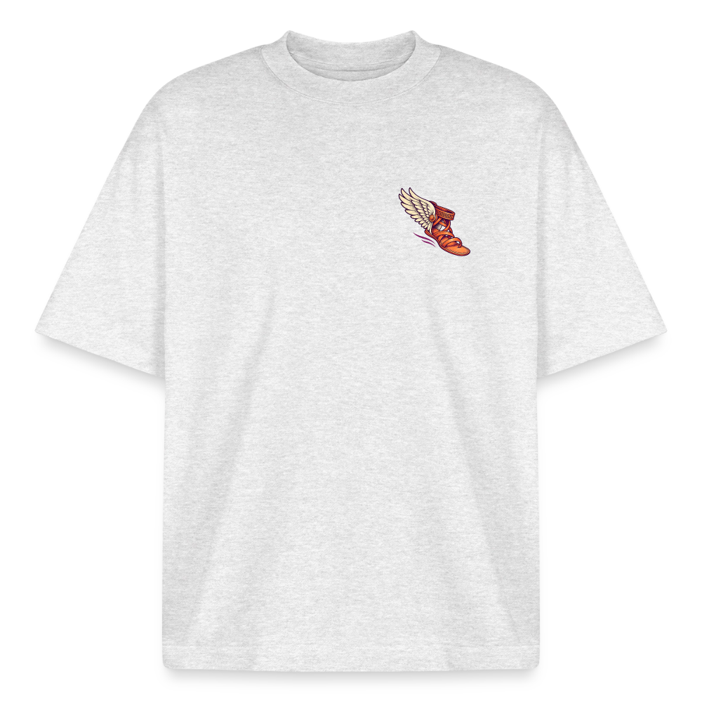 Hermes Greek mythology graphic tee in cool heather grey