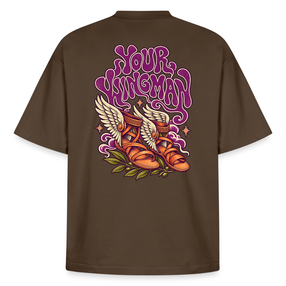 Hermes Greek mythology graphic tee in mocha