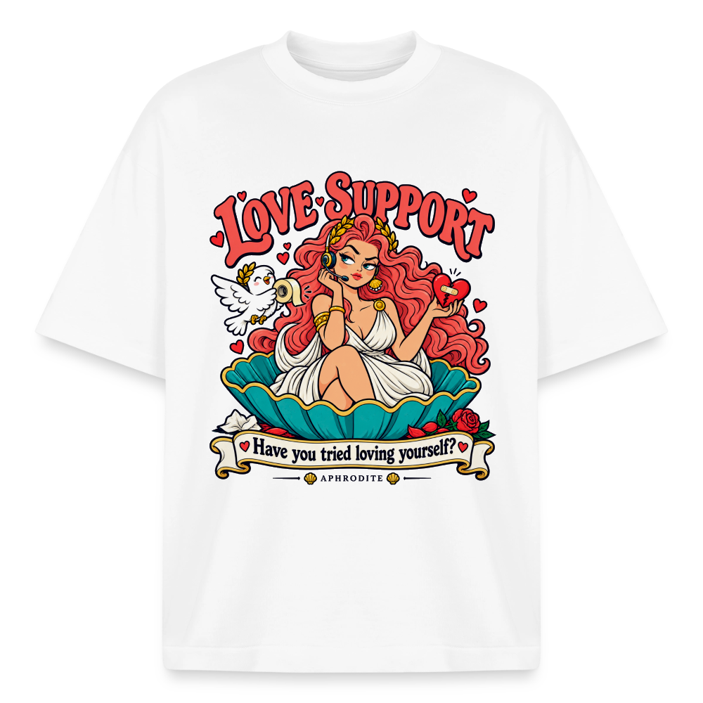 Aphrodite Love Support graphic tee in white