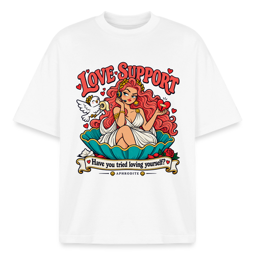 Aphrodite Love Support graphic tee in white