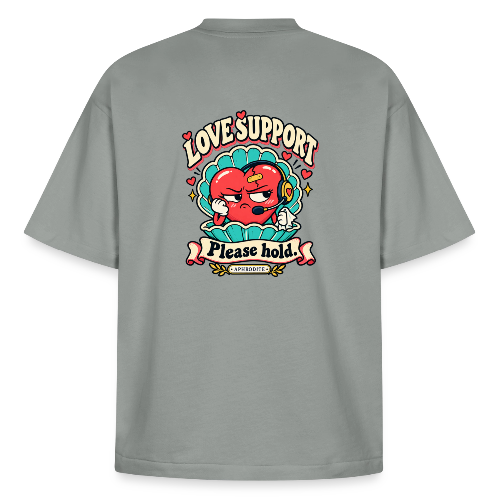 Aphrodite Love Support graphic tee in misty grey
