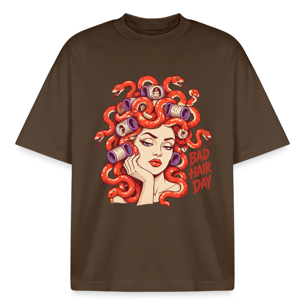Medusa Greek mythology graphic tee in mocha