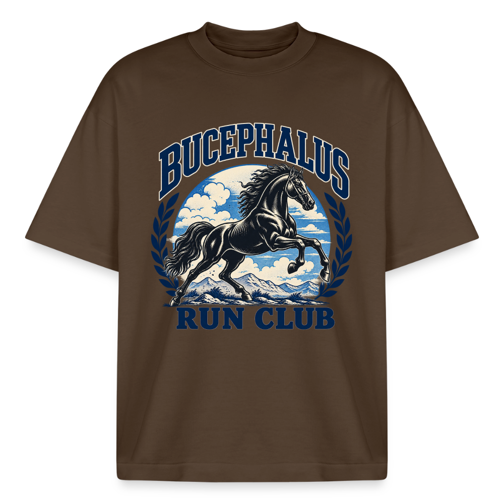 Bucephalus Run Club graphic tee in mocha