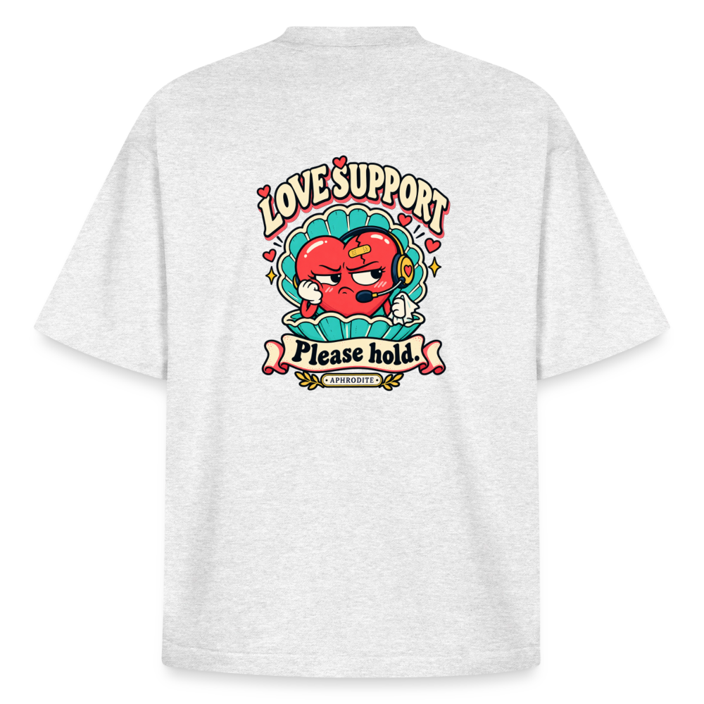 Aphrodite Love Support graphic tee in cool heather grey