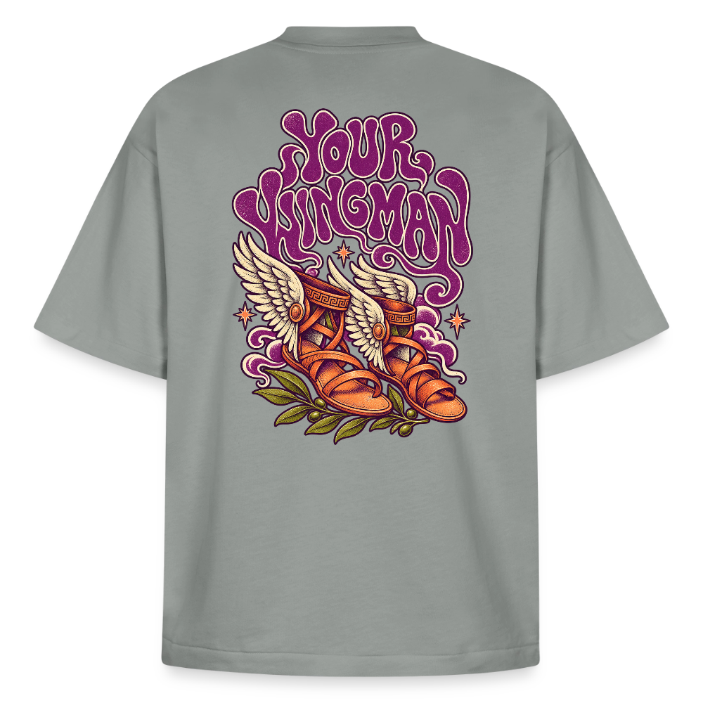 Hermes Greek mythology graphic tee in misty grey