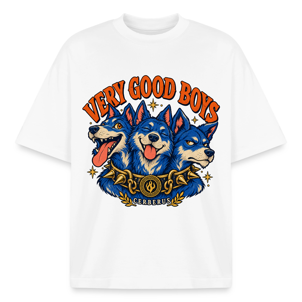 Cerberus Very Good Boys graphic tee in white