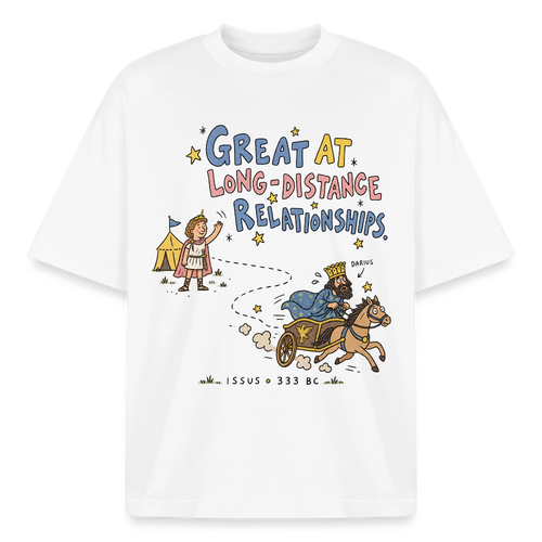 Alexander vs Darius ancient history graphic tee in white
