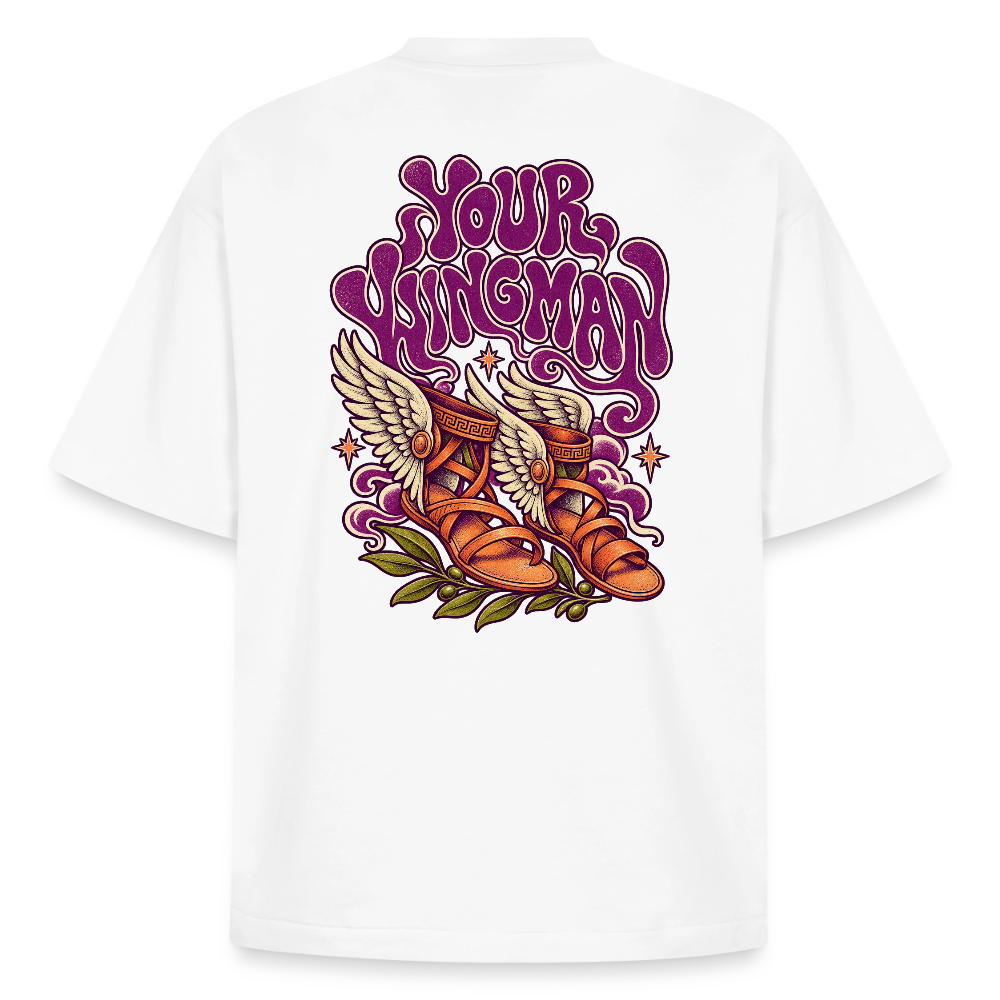 Hermes Greek mythology graphic tee in white